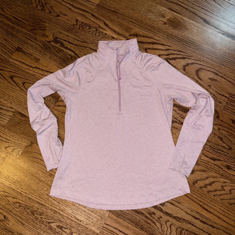 Apana Long Sleeve Quarter Zip Pullover Pink Size L